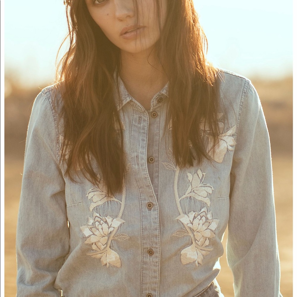 Free People “because you are mine” Denim Shirt